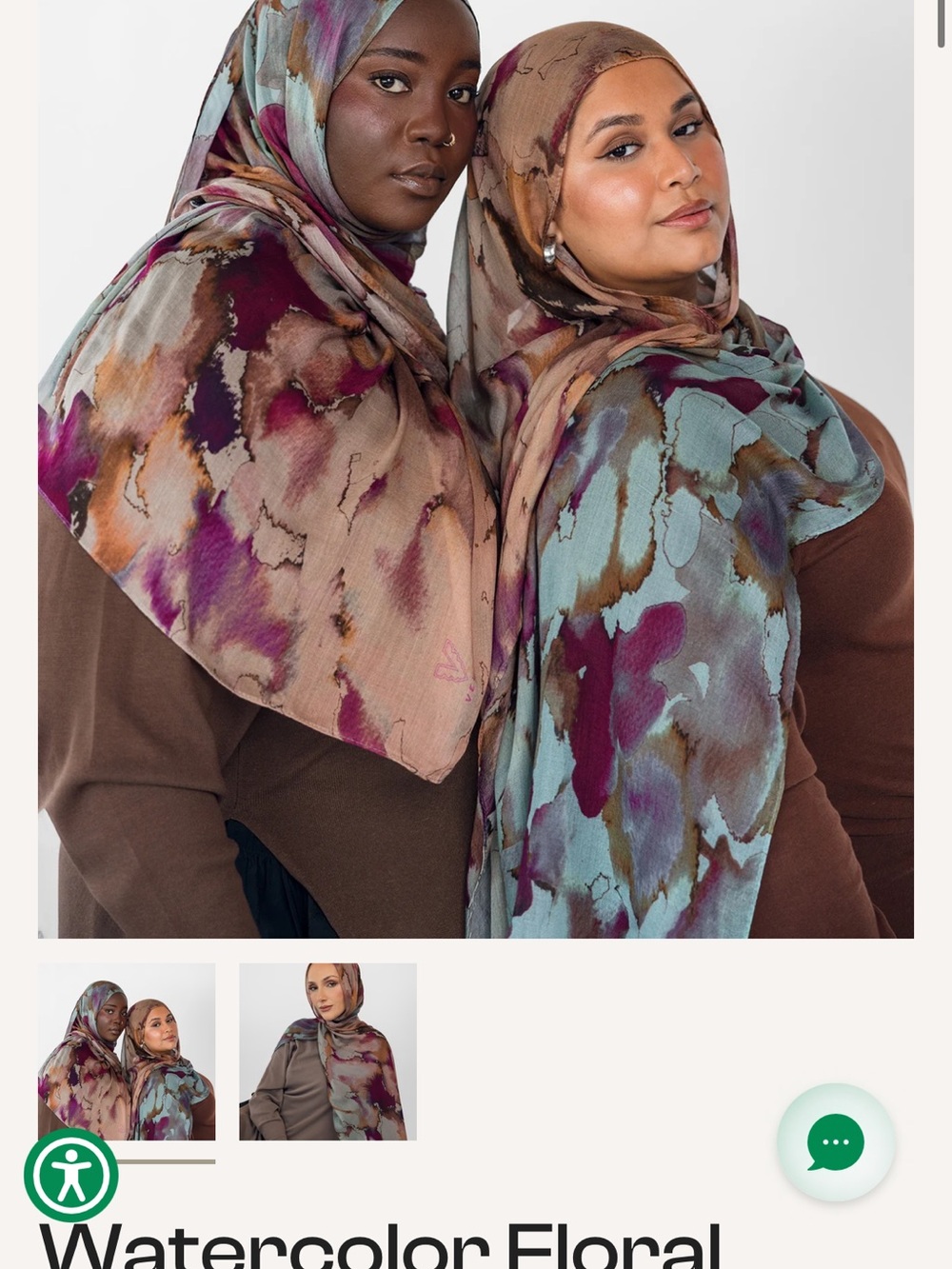 Watercolor Floral Hijab Scarf - Multi-Color